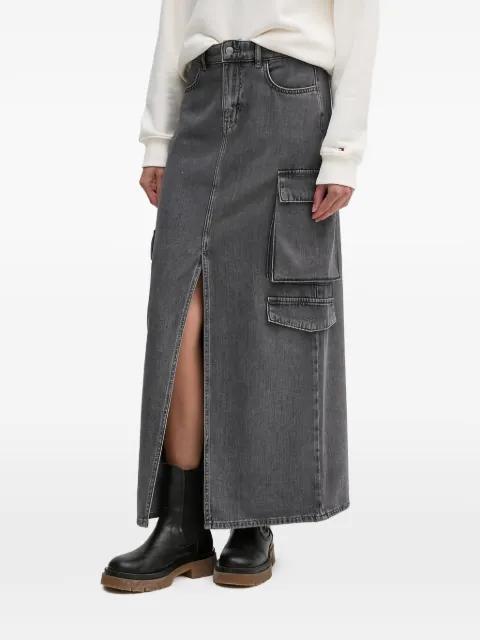 slit cargo-pocket maxi skirt by SISLEY