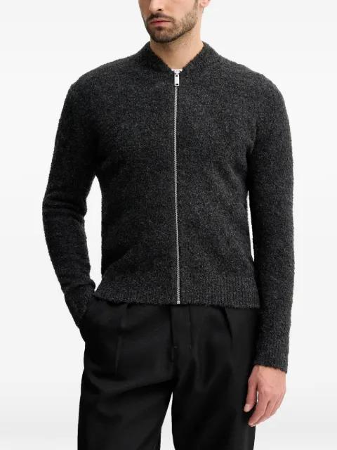 zip-up bouclé cardigan by SISLEY