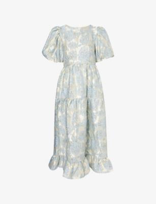 Bluebell Jacquard Satin Midi Dress by SISTER JANE