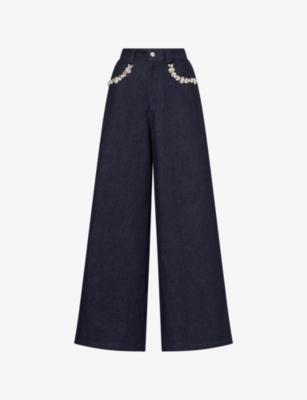 Brightside Jewel-Embellished Denim Jeans by SISTER JANE