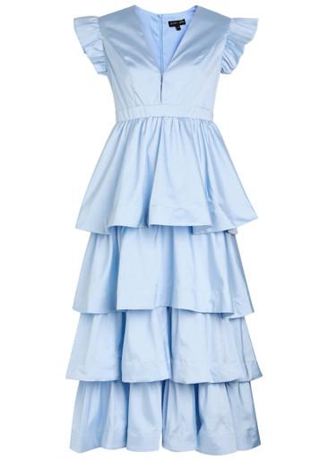Feria tiered taffeta midi dress by SISTER JANE