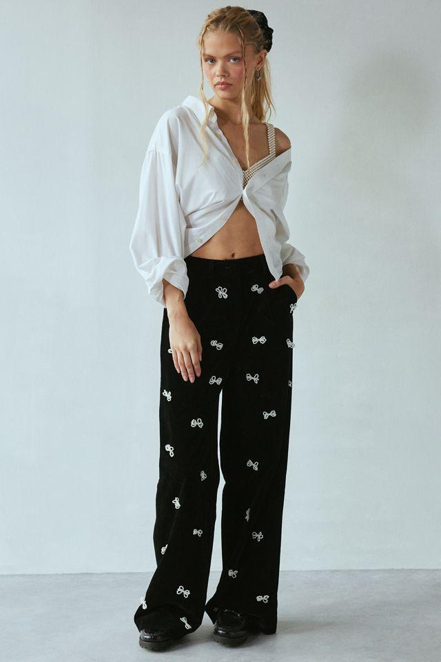 Sister Jane Dream Invitation Velvet Bow Trousers by SISTER JANE