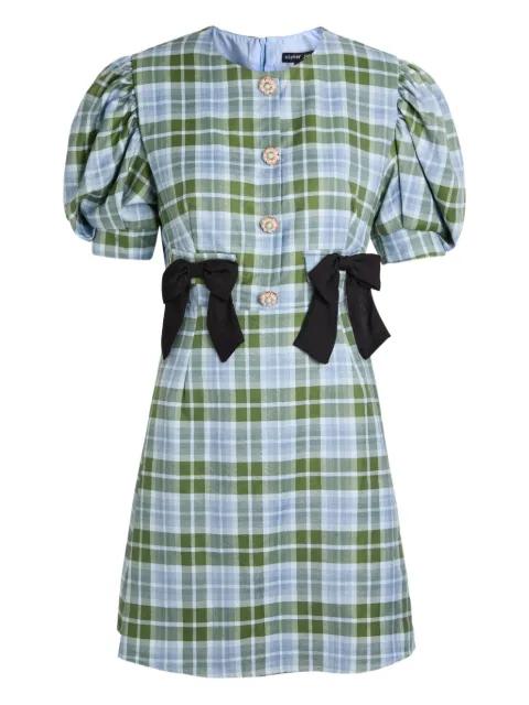 bow-detail plaid-print dress by SISTER JANE