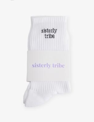 Logo-Print Stretch Cotton-Blend Crew Sock by SISTERLY TRIBE
