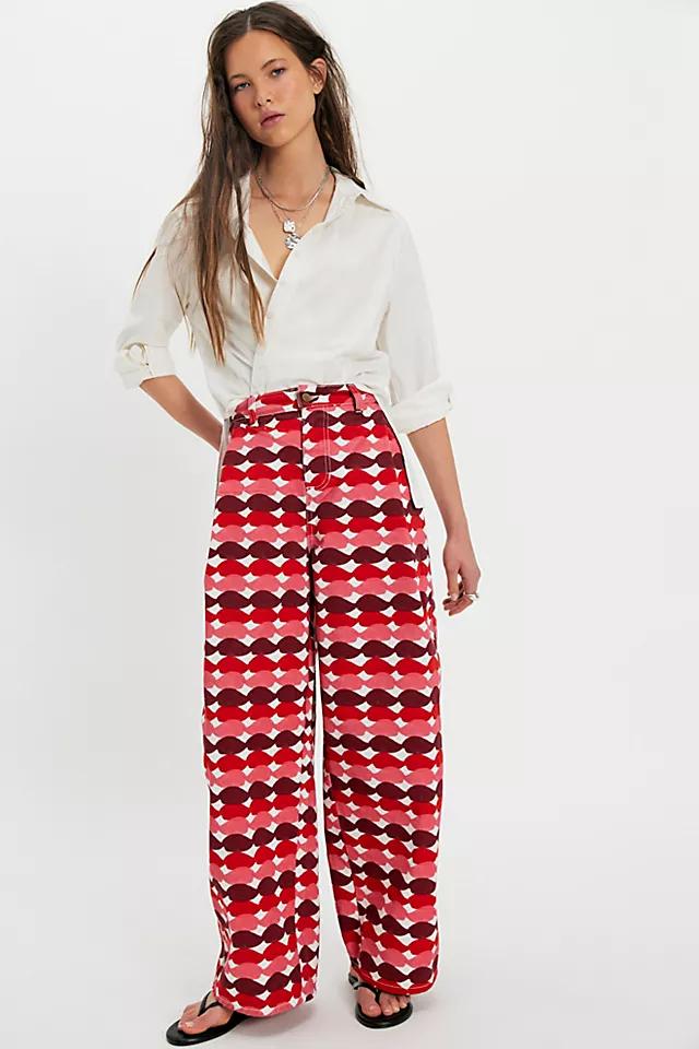 Sixxta Red Glased Balloon Jeans by SIXXTA | FREE PEOPLE