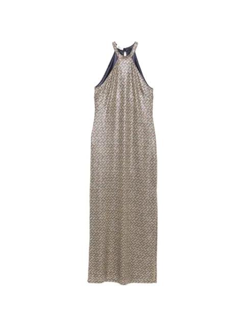 basketweave-pattern maxi dress by SIYU