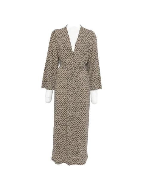 geometric-print wrap coat by SIYU