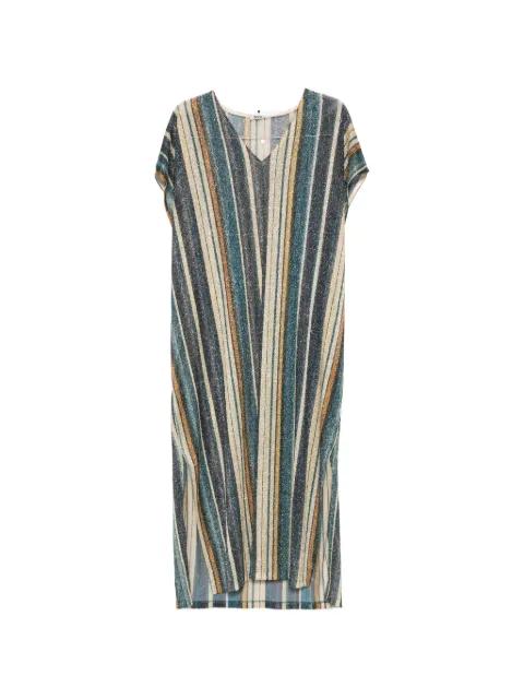 striped V-neck maxi dress by SIYU