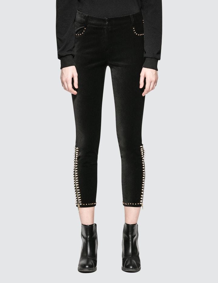 Beads Detail Velvet Pants by SJYP
