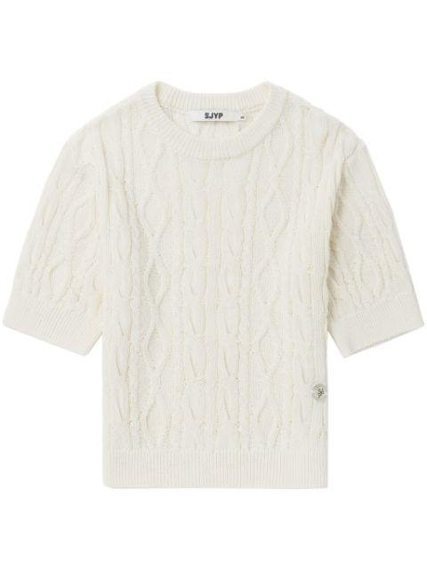 crew-neck cable-knit top by SJYP