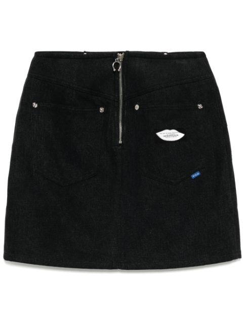 rhinestone denim skirt by SJYP