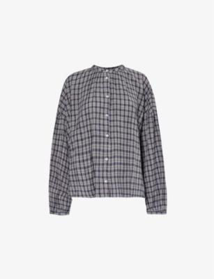 Cilla check-pattern organic-cotton shirt by SKALL STUDIO Cilla check-pattern organic-cotton shirt by SKALL STUDIO