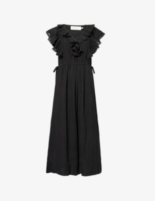 Clea Ruffled Cotton Midi Dress by SKALL STUDIO