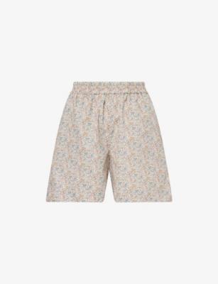 Edgar Floral-Print Cotton Shorts by SKALL STUDIO