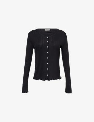 Edie Scoop-Neck Cotton-Knit Cardigan by SKALL STUDIO