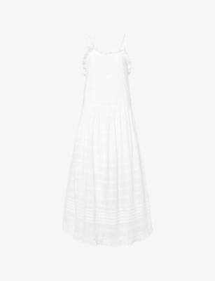 Fiore Frilled Cotton Midi Dress by SKALL STUDIO