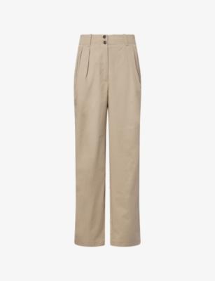 Painter Pleated Wide-Leg Cotton Trousers by SKALL STUDIO