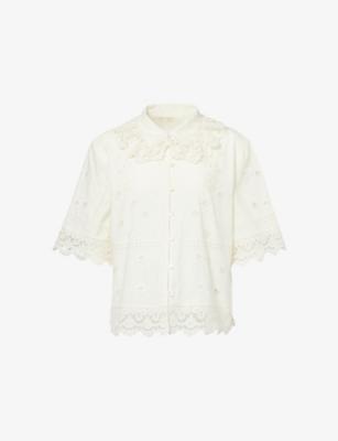 Talia Embroidered Cotton Shirt by SKALL STUDIO