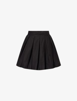 Valse Pleated Cotton-Poplin Mini Skirt by SKALL STUDIO