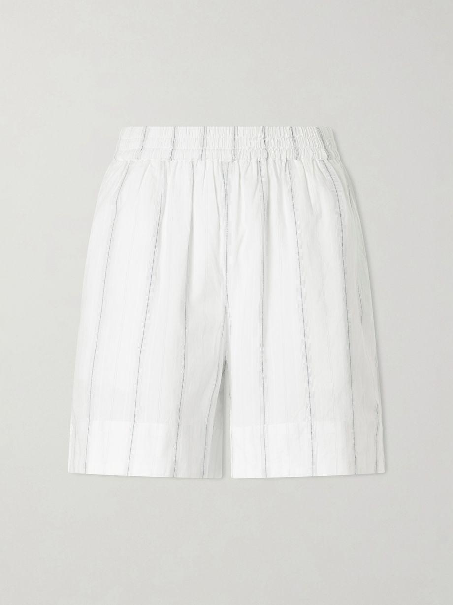 Vetiver striped organic cotton shorts by SKALL