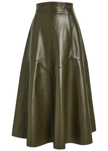 Max panelled leather midi skirt by SKIIM