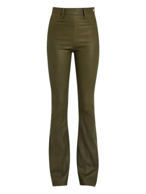 button-detail flared trousers by SKIIM