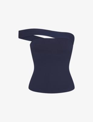 Asymmetric Off-The-Shoulder Stretch-Cotton Jersey Top by SKIMS