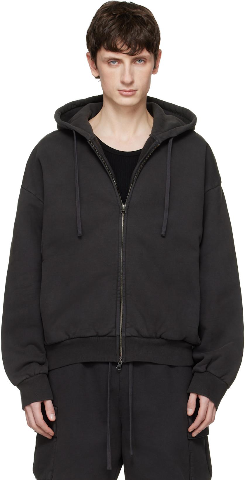 Black Heavyweight Fleece Zip-Up Hoodie by SKIMS