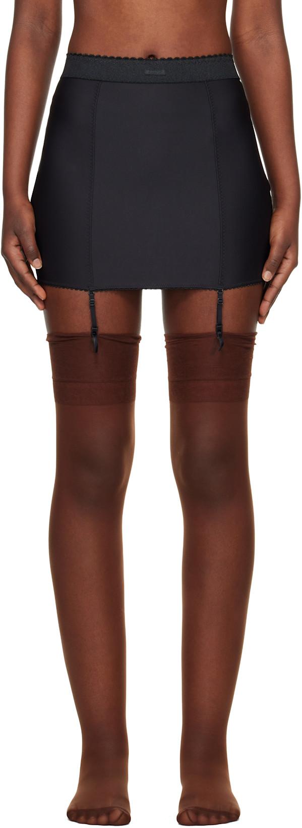 Black SKIMS Body Garter Miniskirt by SKIMS