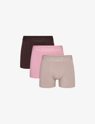 Branded-Waistband Pack of Three Stretch-Jersey Boxer Briefs by SKIMS
