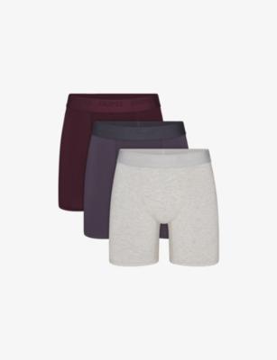 Branded-Waistband Pack of Three Stretch-Jersey Boxer Briefs by SKIMS