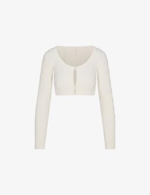 Cable-Knit Cropped Cardigan by SKIMS