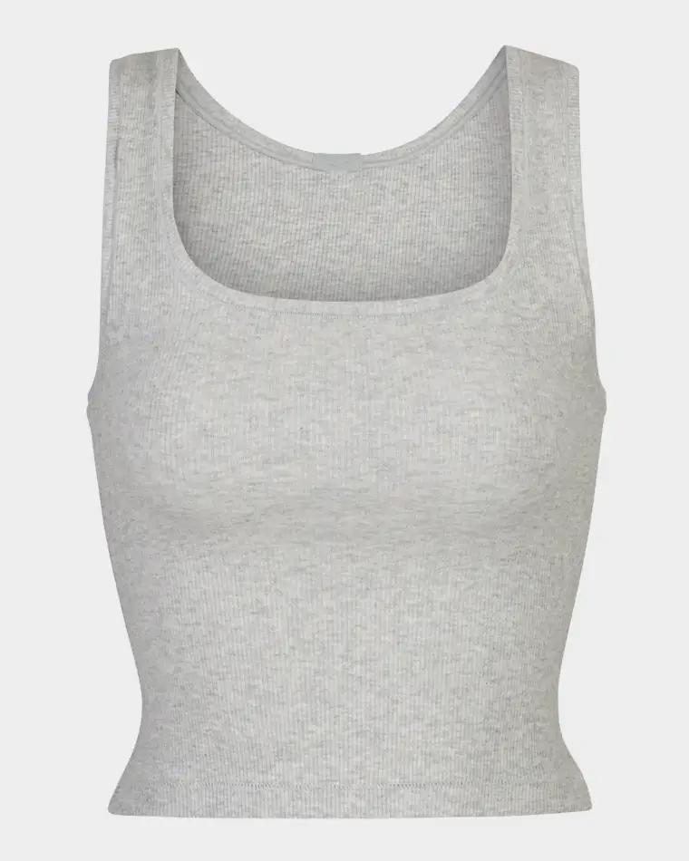 Cotton Rib Cropped Tank by SKIMS