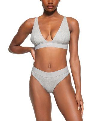 Cotton Rib Plunge Bralette by SKIMS