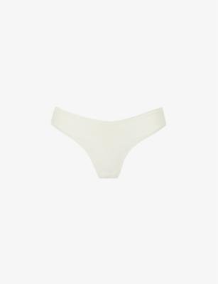 Dipped mid-rise stretch-cotton jersey thong by SKIMS