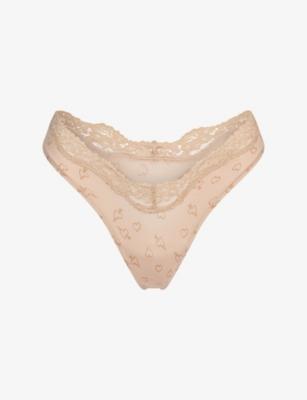 Fits Everybody Dipped Lace-Trim Jersey Thong by SKIMS