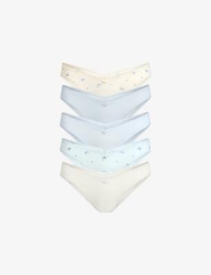 Fits Everybody Picot Pack of Five Tanga Briefs by SKIMS Fits Everybody Picot Pack of Five Tanga Briefs by SKIMS