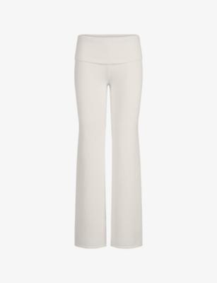 Foldover-Waistband Straight-Leg Knitted Trousers by SKIMS