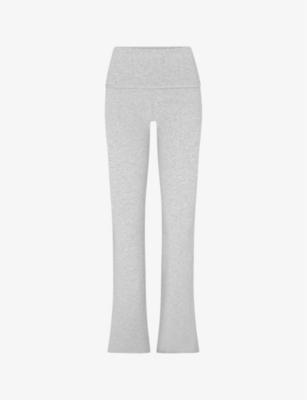 Foldover slim-fit high-rise stretch-jersey trousers by SKIMS