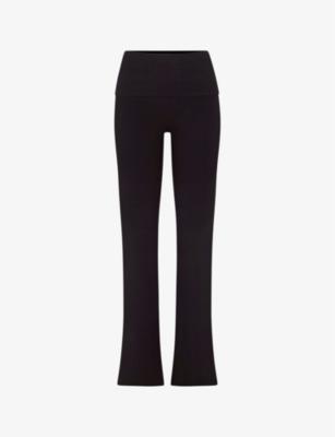 Foldover slim-fit high-rise stretch-jersey trousers by SKIMS