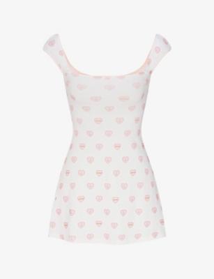 Logo-Pointelle Cotton-Jersey Mini Dress by SKIMS