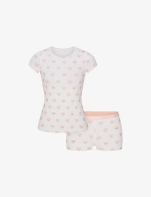 Pointelle Stretch-Cotton Baby Tee and Shorts Set by SKIMS