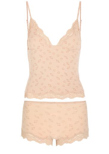 Printed stretch-jersey cami and boy shorts set by SKIMS