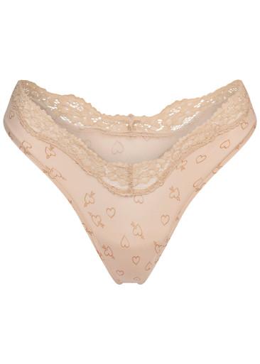Printed stretch-jersey thong by SKIMS