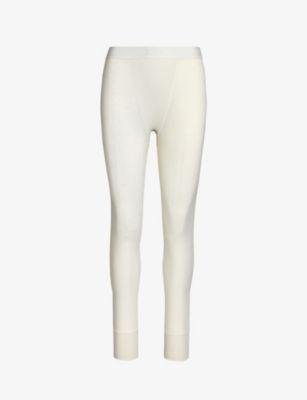 Ribbed high-rise stretch-cotton leggings by SKIMS