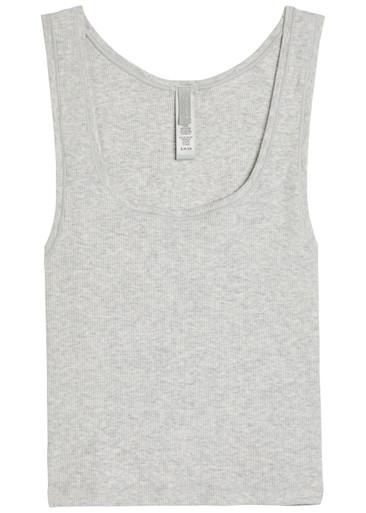 Ribbed stretch-cotton tank by SKIMS