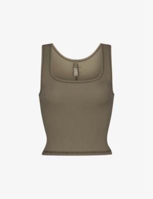 Ribbed stretch-cotton tank top by SKIMS