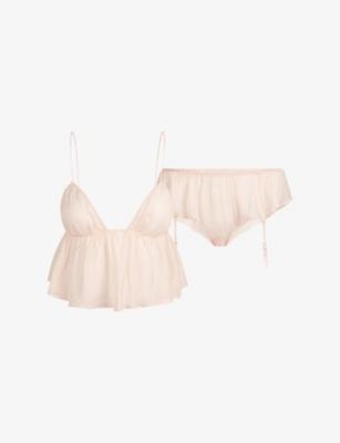 Romance Silk Babydoll Cami and Garter Hipster Set by SKIMS
