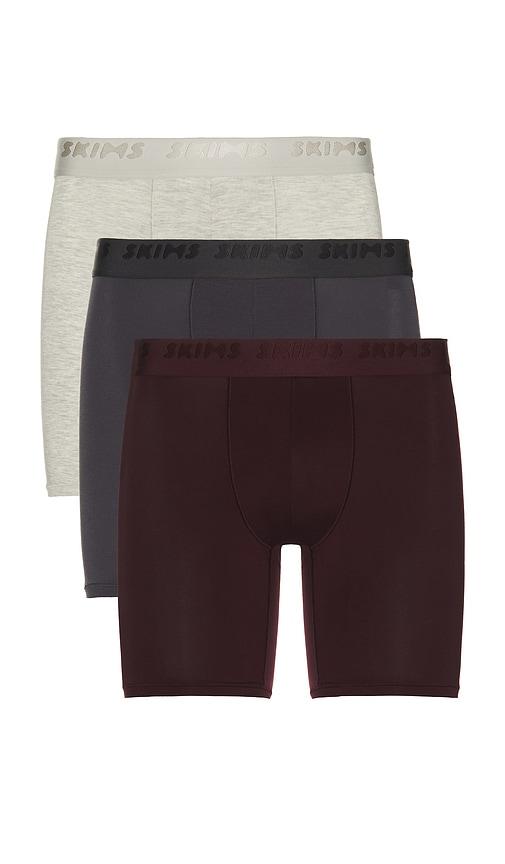 SKIMS 3 Pack Boxer Brief 5 in Burgundy,Grey by SKIMS