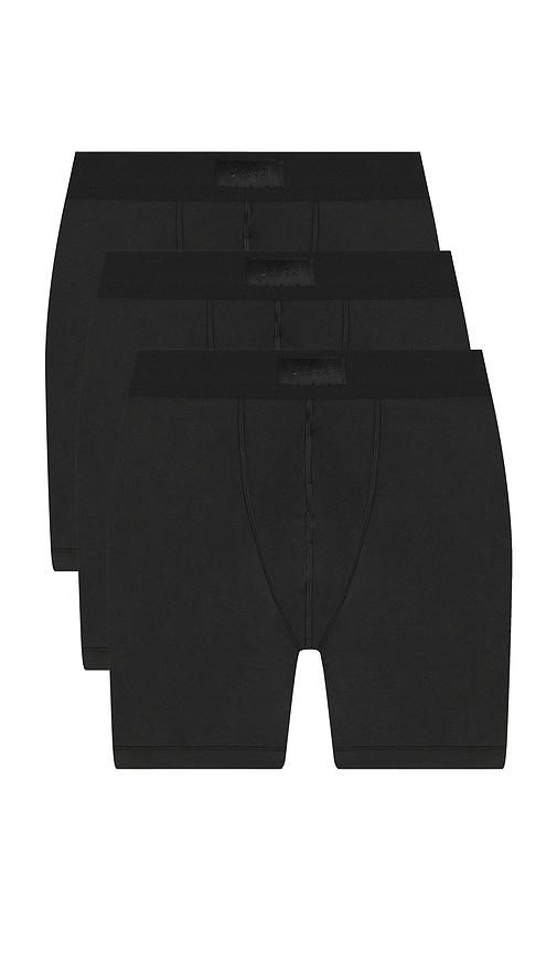 SKIMS Cotton 5 Boxer Brief 3-Pack in Black by SKIMS